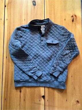 Faherty Quilted Pullover in Heather Blue